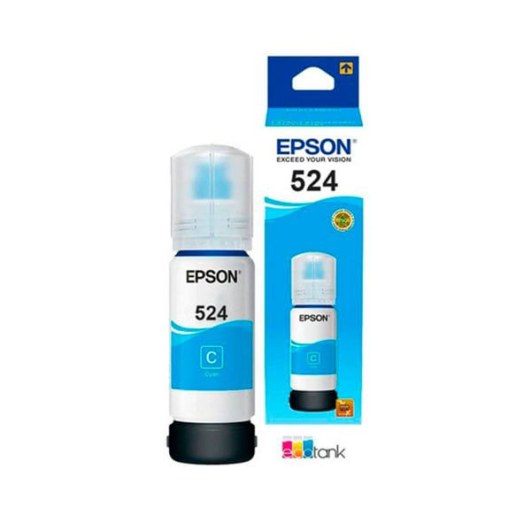 Refil de tinta epson T524 cyan para L6190 L6580 L6490 Pigmentada