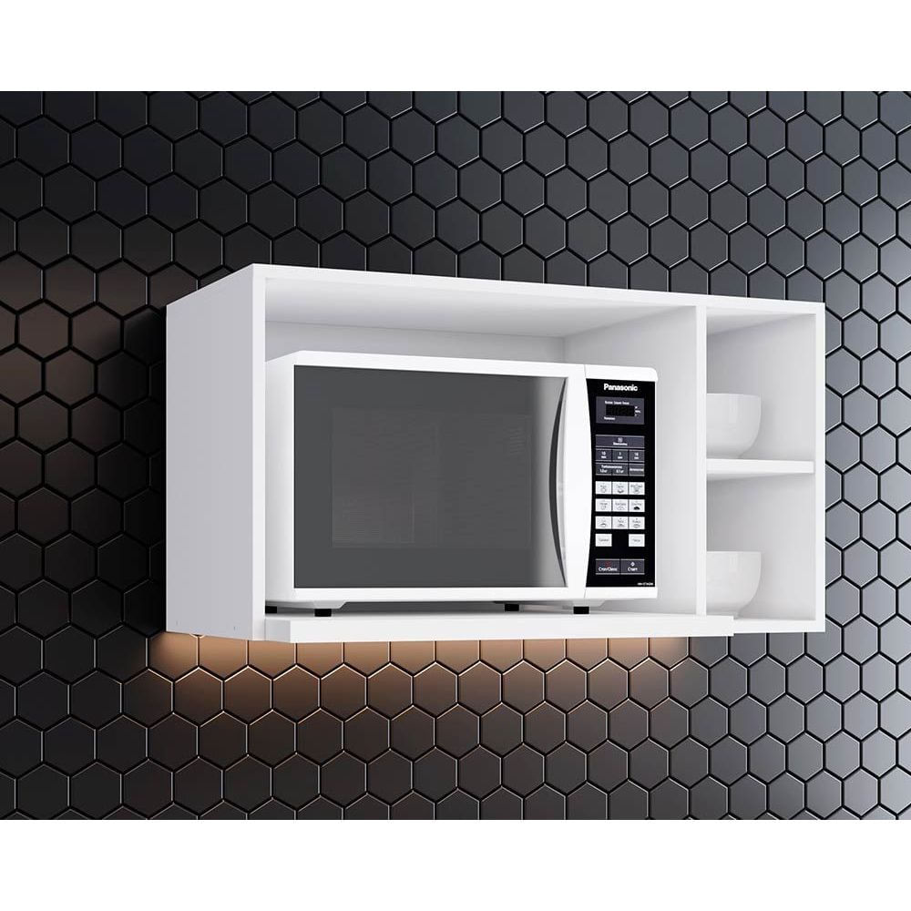 Módulo Cozinha Henn Americana Armário p/ Micro-ondas 80cm Branco