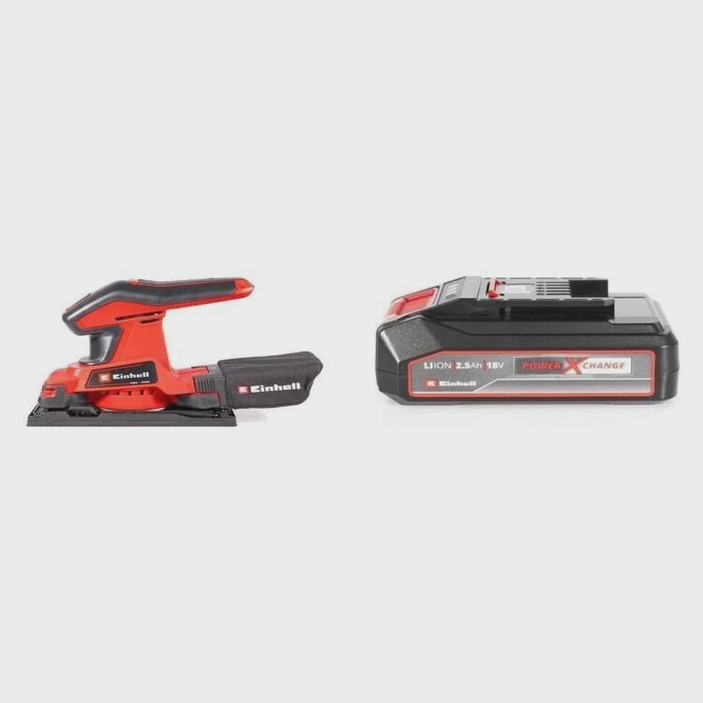 Kit Lixadeira Orbital a Bateria - Tc-os 18/187 Li com Bateria Power-x-change 18v 2,5 Ah Li Einhell