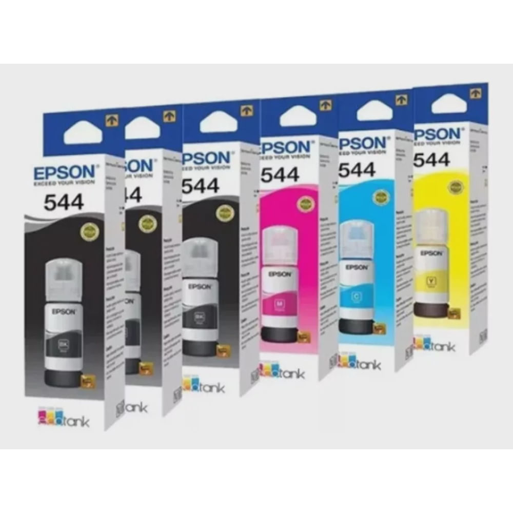Kit combo com 6 refil de tinta 544 3 black + cyan + yellow + mag.