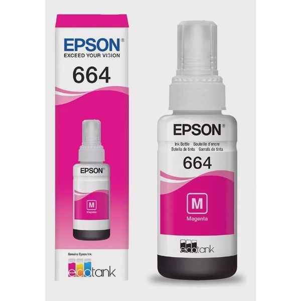 Refil de tinta epson T664 magenta para L120 L1300 L395 L396 L355 L555 L365 L355 Original