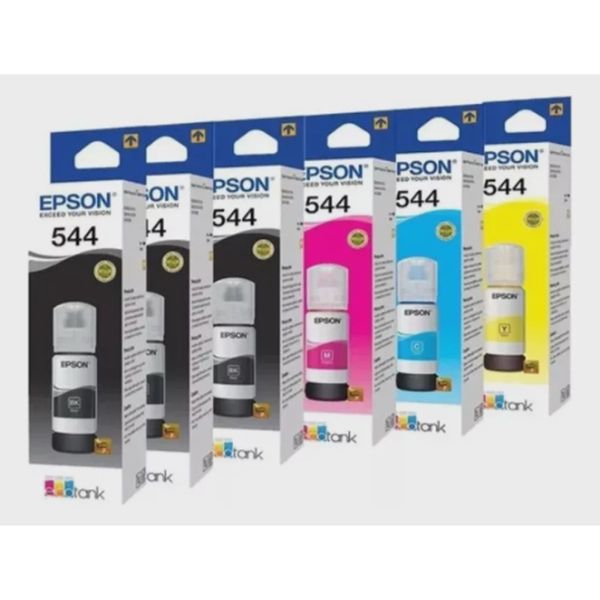 Combo economico com 6 refil de tinta 544 3 black + cyan + yellow + mag.