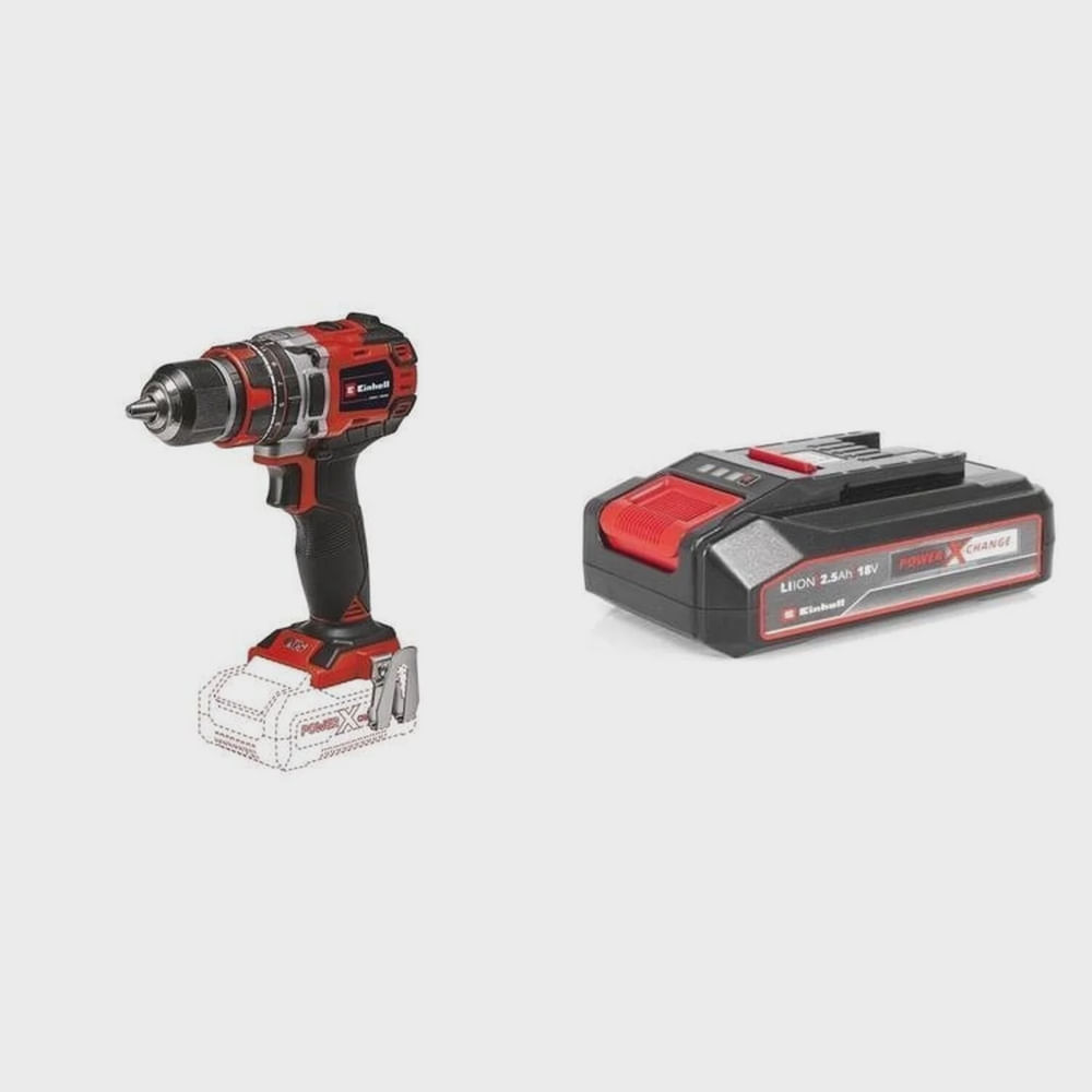 Kit Parafusadeira/furadeira Impacto Te-cd 18/50 com Bateria Power-x-change 18v 2,5 Ah Li Einhell