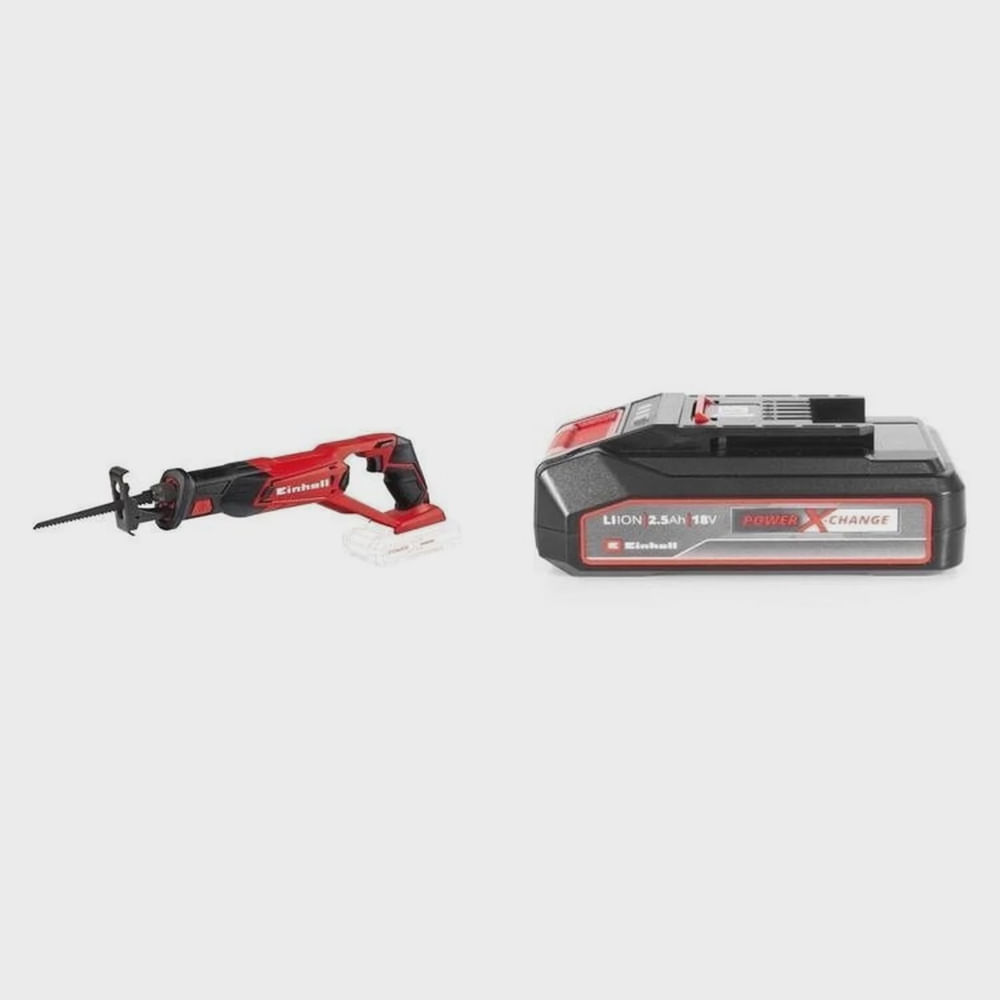 Kit Serra Sabre a Bateria Te-ap com Bateria Power-x-change 18v 2,5 Ah Li Einhell Preto
