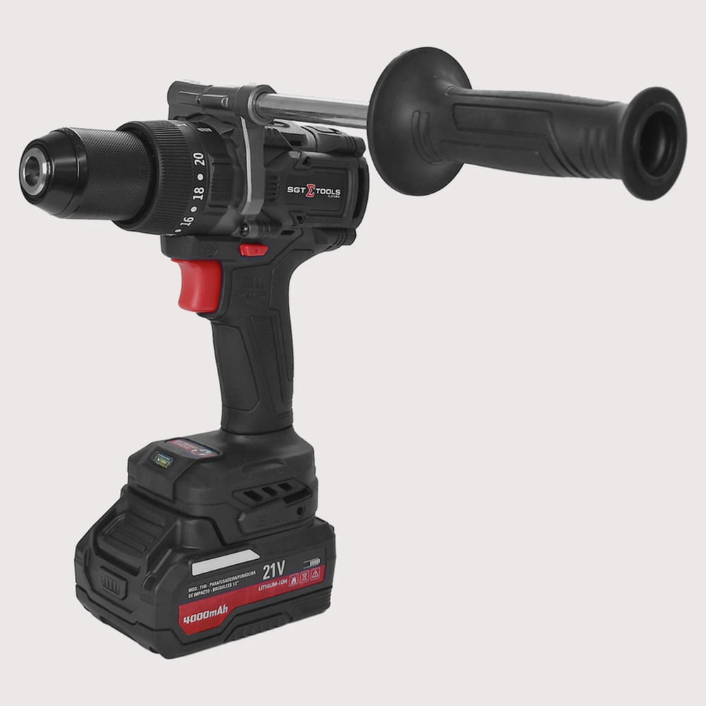 Parafusadeira/furadeira Impacto Brushless 1/2 13mm -150nm - 2 Baterias 21v - Sgt-7140