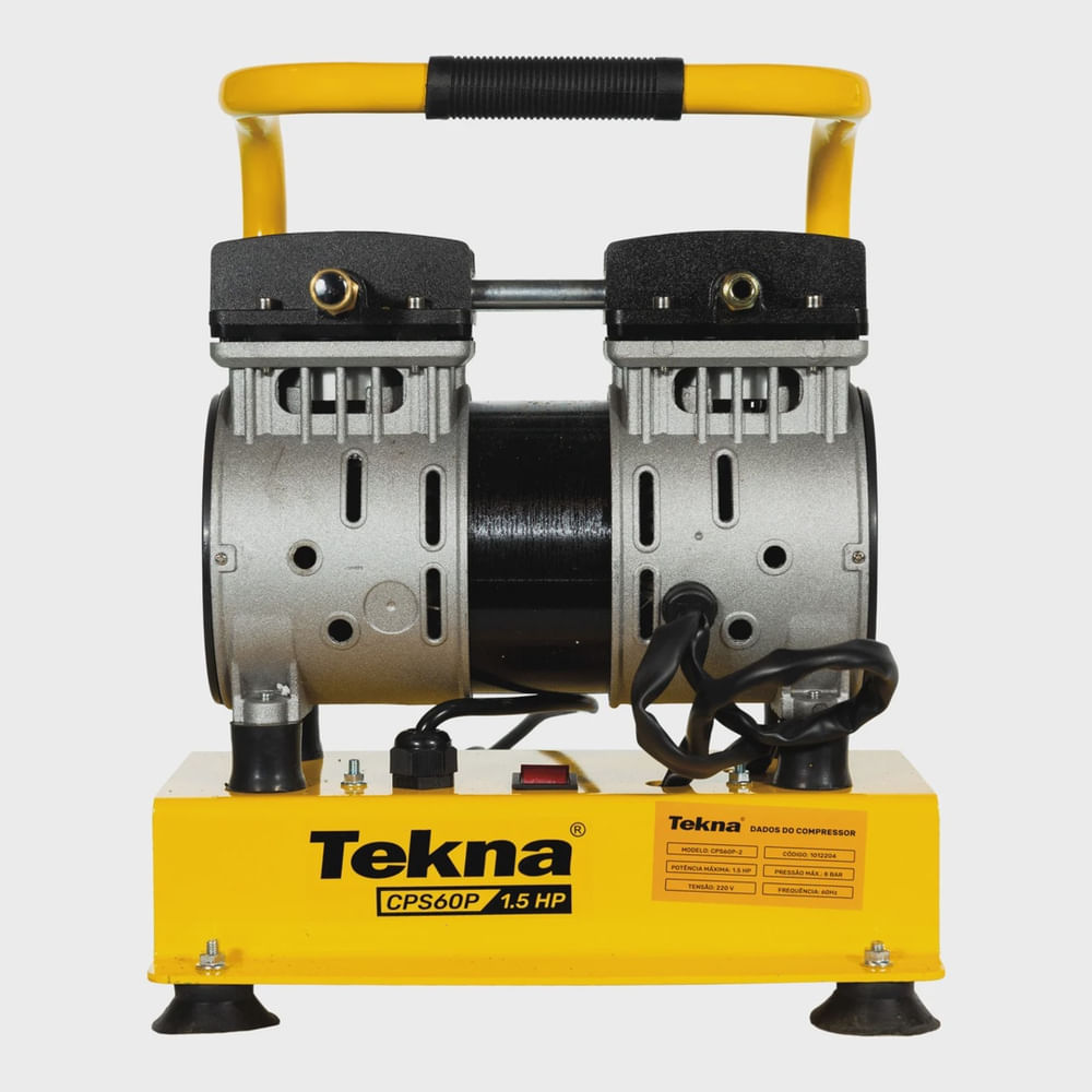 Compressor de Ar Silencioso Isento de Oleo Tekna Cps60p 220v/60hz sem Reservatorio Motor Eletrico