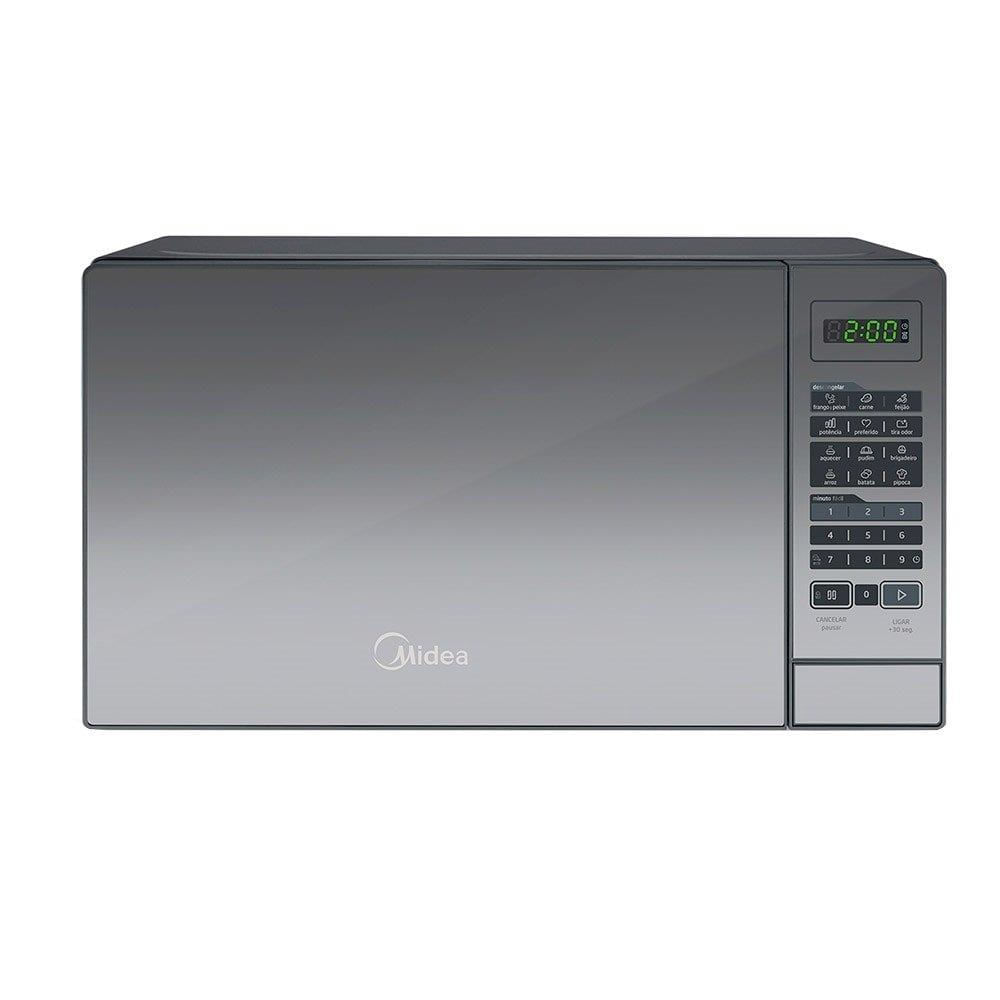 Micro-Ondas Midea 20 Litros MRAE21, Porta Espelhada, Prata