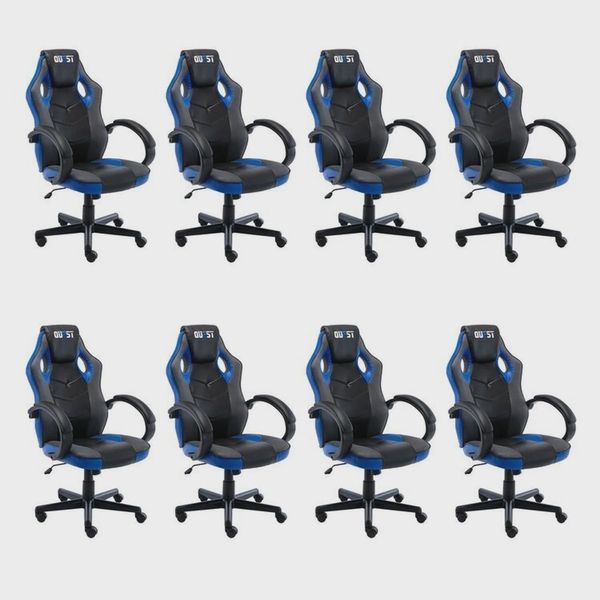 Kit 8 Cadeiras Gamer Giratória Regulavel Quest