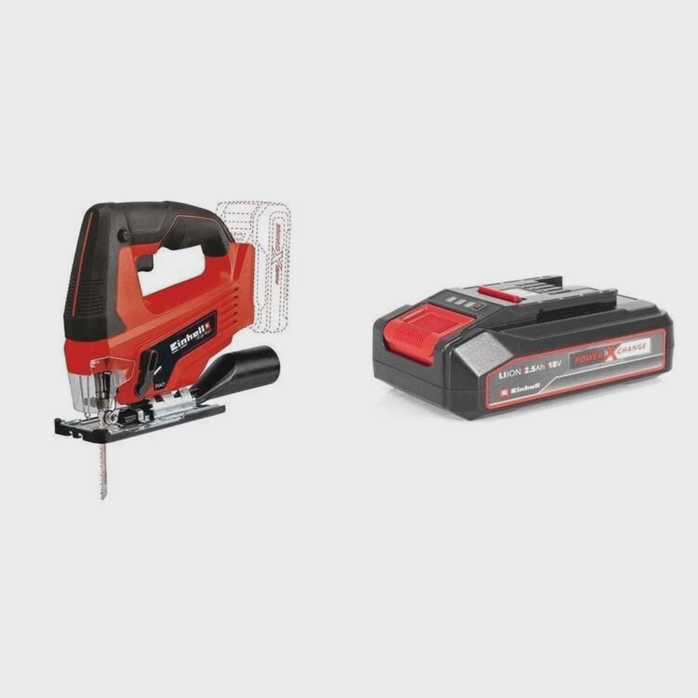 Kit Serra Tico Tico Einhell Tc-js 18 Li com Bateria Power-x-change 18v 2,5 Ah Li Einhell Preto