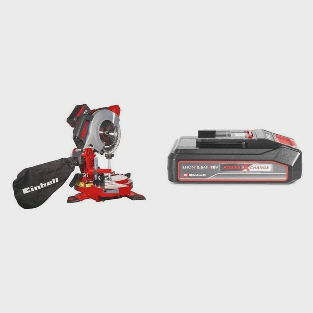 Kit Serra de Esquadria à Bateria Te-ms 18/210 Li com Bateria Power-x-change 18v 2,5 Ah Li Einhell