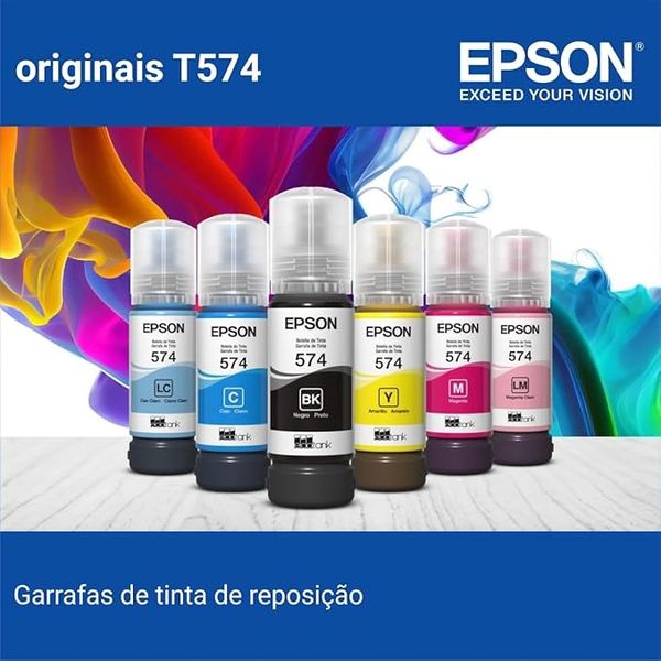 Kit com 6 Refil de Tinta Original T574 L8050 L-8050 L18050 - Preto/cyan/magenta/yellow/Magenta claro /cyan claro