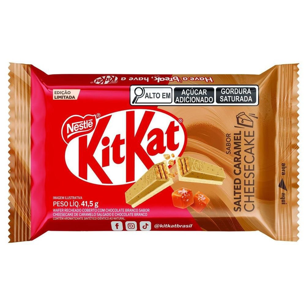 KitKat Chocolate Branco Caramelo Salgado Wafer Crocante 41,5g