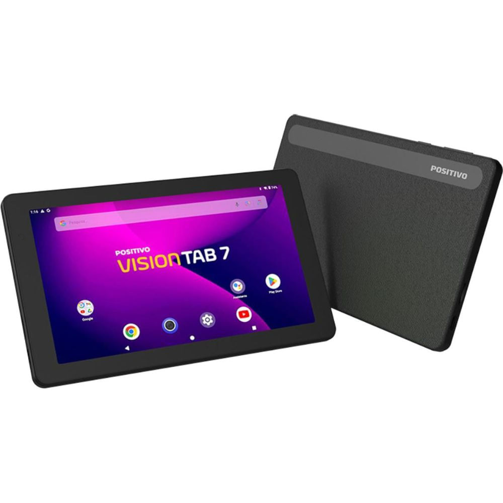 Tablet Positivo Vision TAB 7 64GB 3GB de RAM Tela 7” Octa Core 3100mAh Wi-Fi Android 14 Go