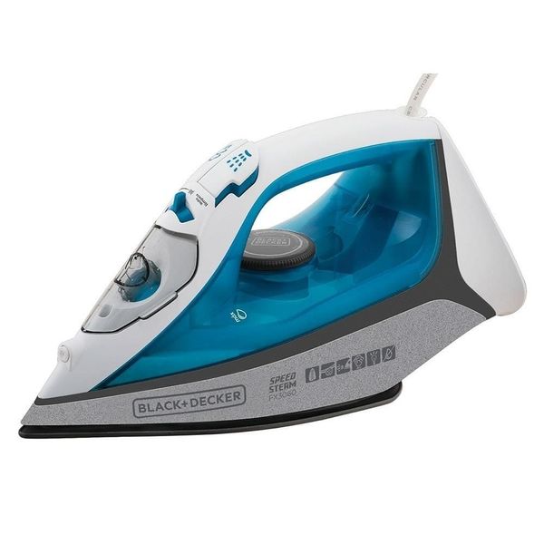 Ferro de Passar a Vapor Black+Decker FX3060 Base Ceramic Gliss Azul 1200W