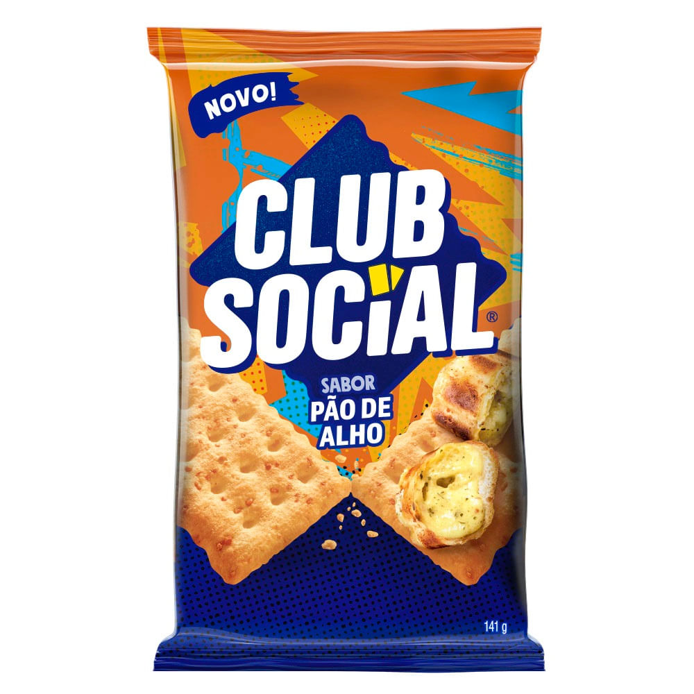 Biscoito Salgado Pão de Alho Club Social 141g Multipack Assado
