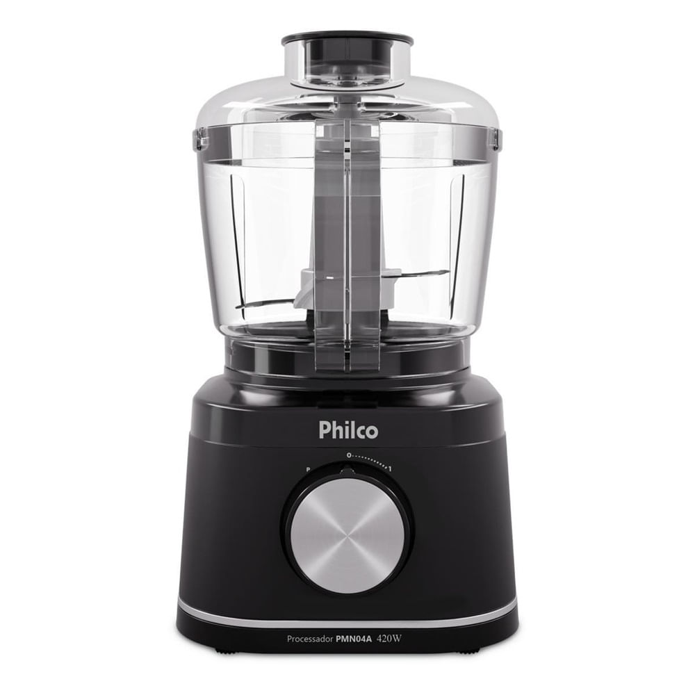 Processador de Alimentos Compacto Philco PMP42A 420W 110V Inox e Preto