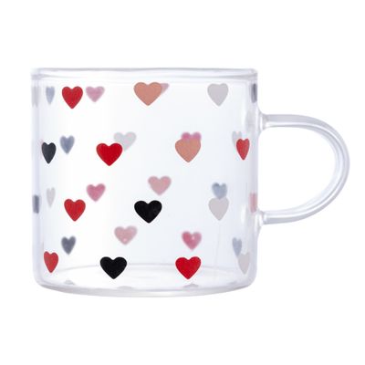 Caneca Vidro Borossilicato 125ml Lyor Love Resistente ao Calor