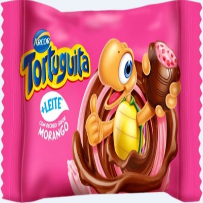 Bombom Chocolate Morango Tortuguita Arcor 15,5g Recheado