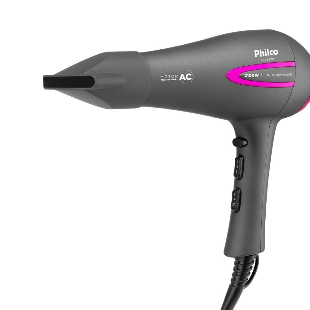 Secador de Cabelo Philco PSA3300 110v Motor AC Profissional Tourmaline Ion