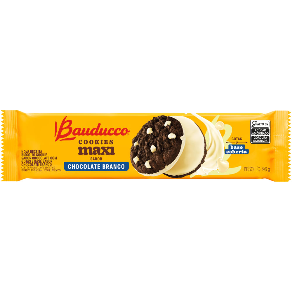 Cookie Maxi Chocolate Branco Bauducco 96g Crocante
