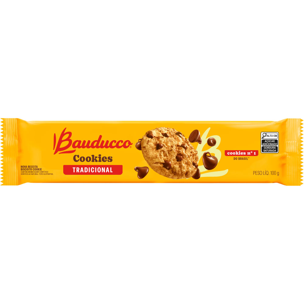 Cookie Tradicional Bauducco 100g Gotas de Chocolate