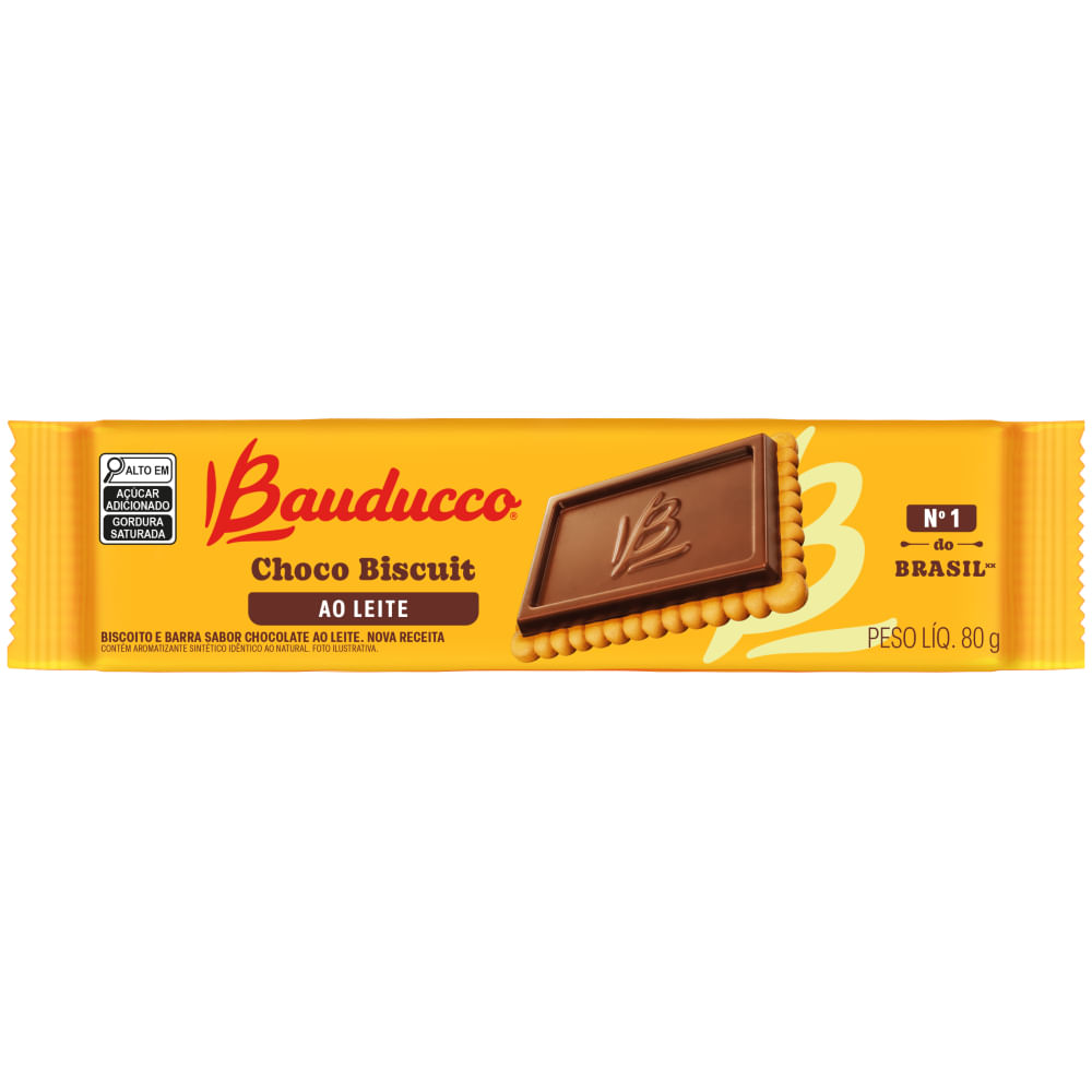 Biscoito Doce Chocolate ao Leite Bauducco 80g Choco Biscuit