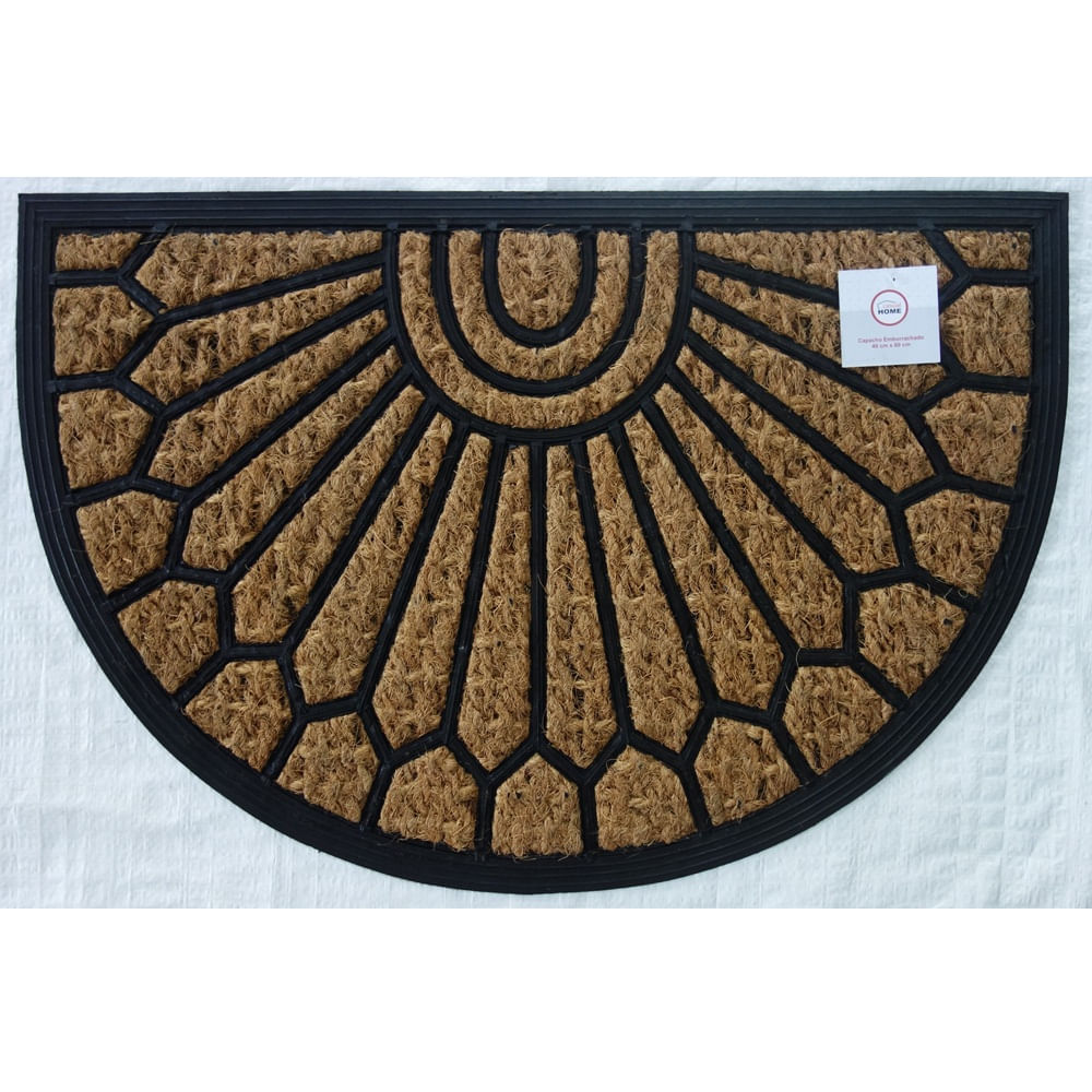 Tapete Capacho Antiderrapante Casual Home Borracha e Fibra de Coco 40x60cm