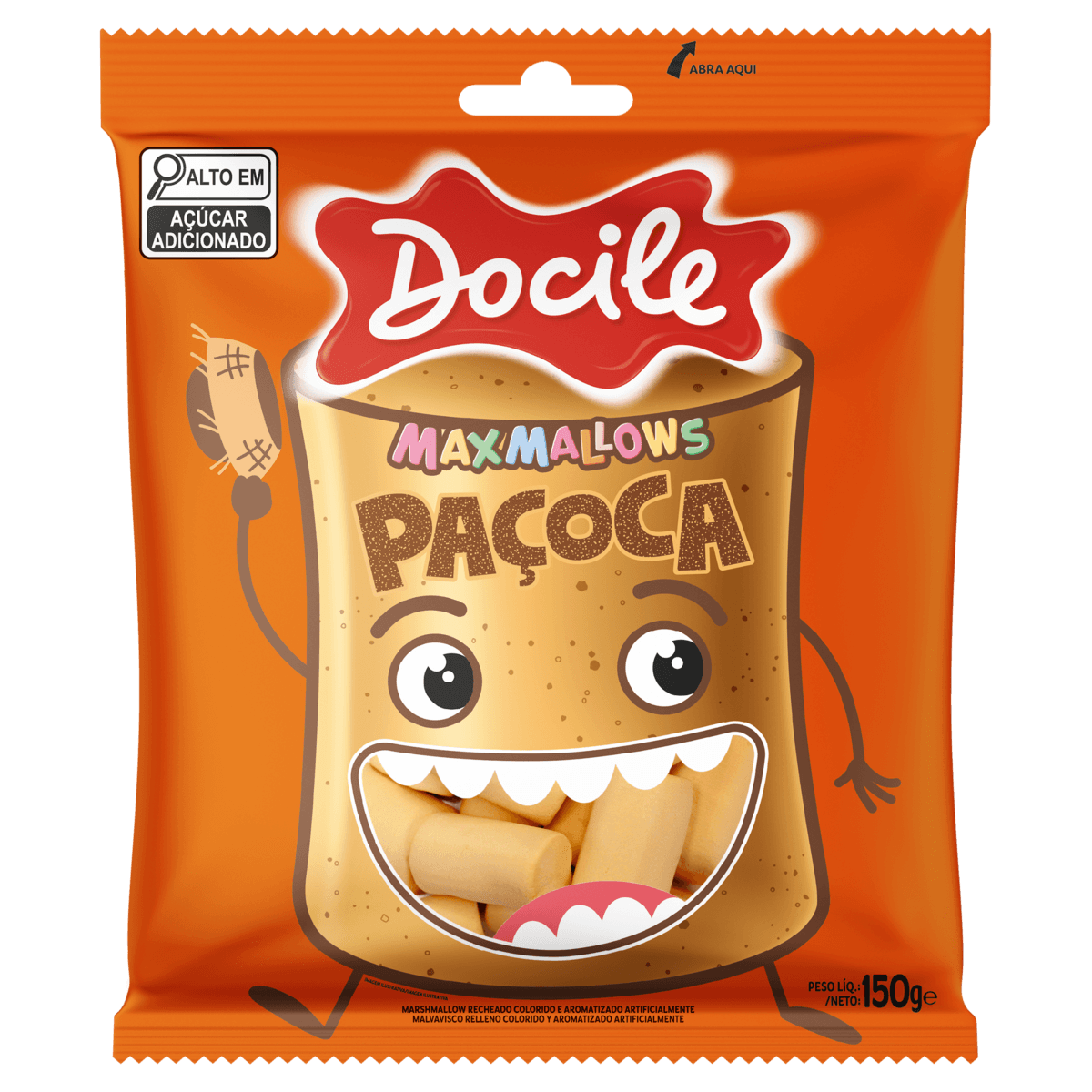 Marshmallow Paçoca Docile Maxmallows 150g Macio