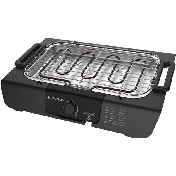 Churrasqueira Elétrica de Mesa Cadence Grill Menu GRL810 2000W Inox 220V