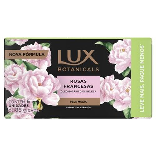 Kit Sabonete em Barra Hidratante Lux Botanicals Rosas Francesas 6 Unidades 85g