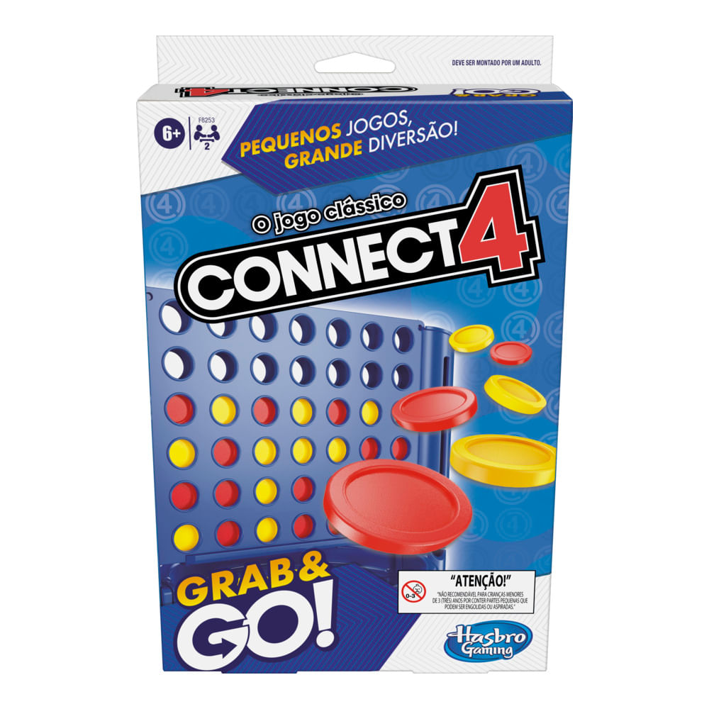 Jogo de Viagem Connect 4 Hasbro Grab and Go Portátil Azul F8253