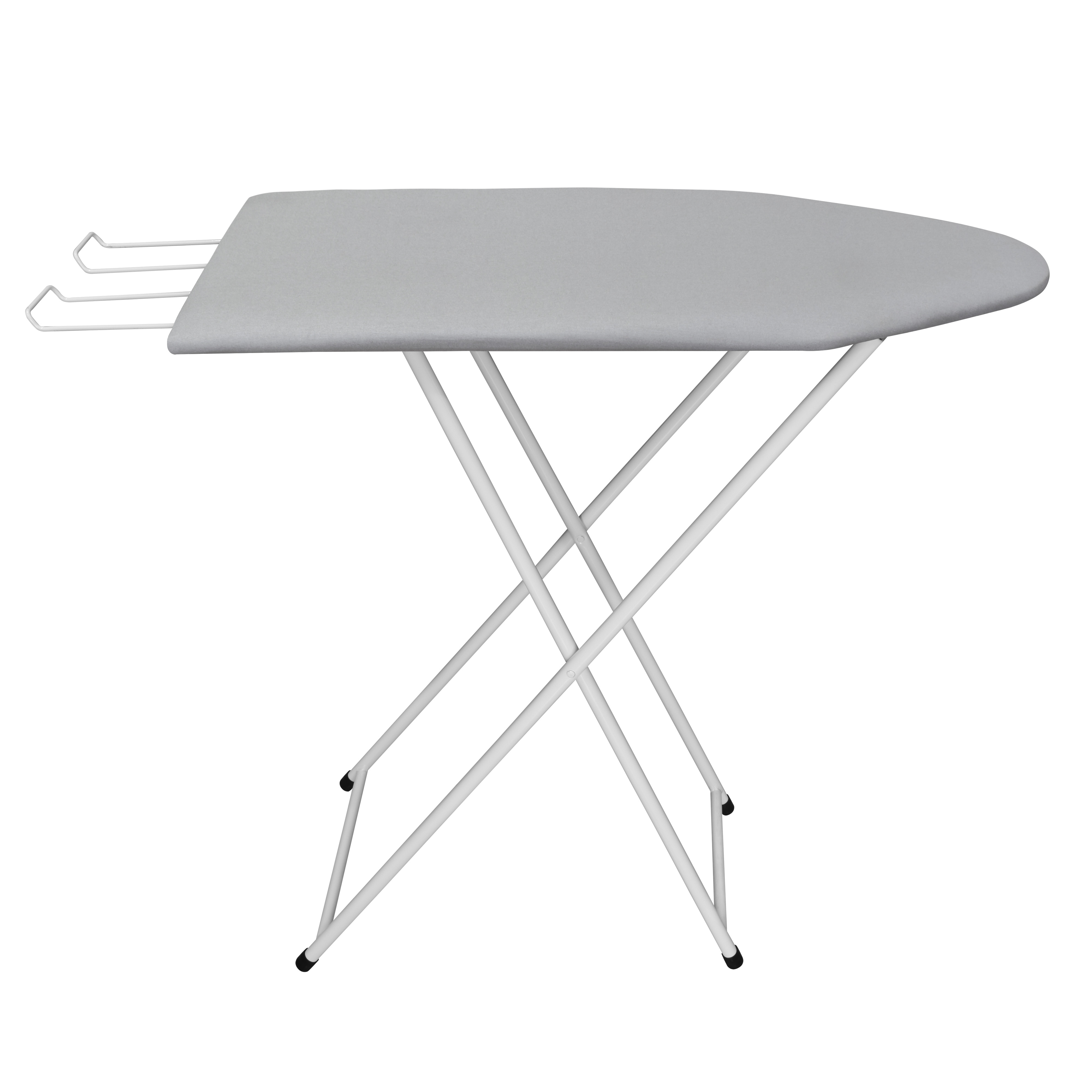 Mesa de Passar Roupas Aço e Madeira 34x85cm Açomix Tecido Metalizado Altura Ajustável