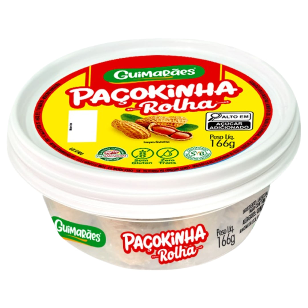 Paçoca Rolha Tradicional Guimarães 166g Sem Glúten