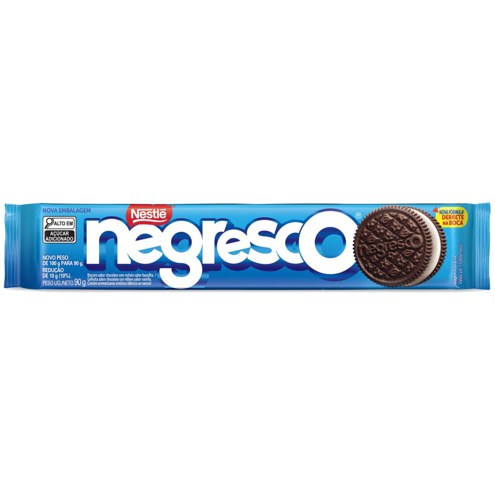 Biscoito Recheado Chocolate e Baunilha Negresco 90g Crocante