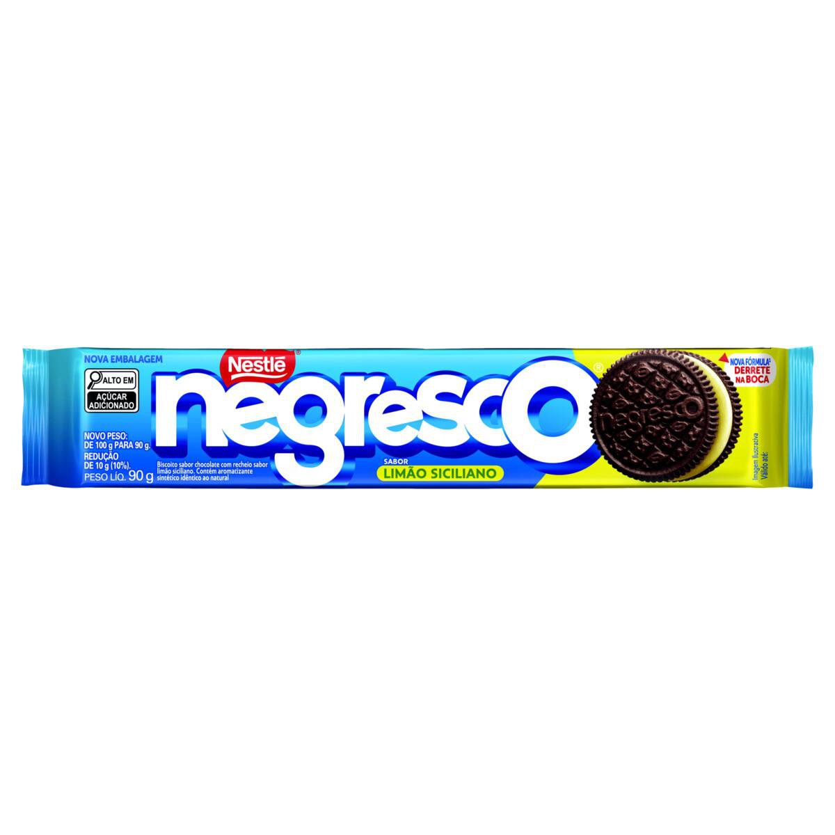 Biscoito Recheado Limão Siciliano Negresco 90g Cítrico