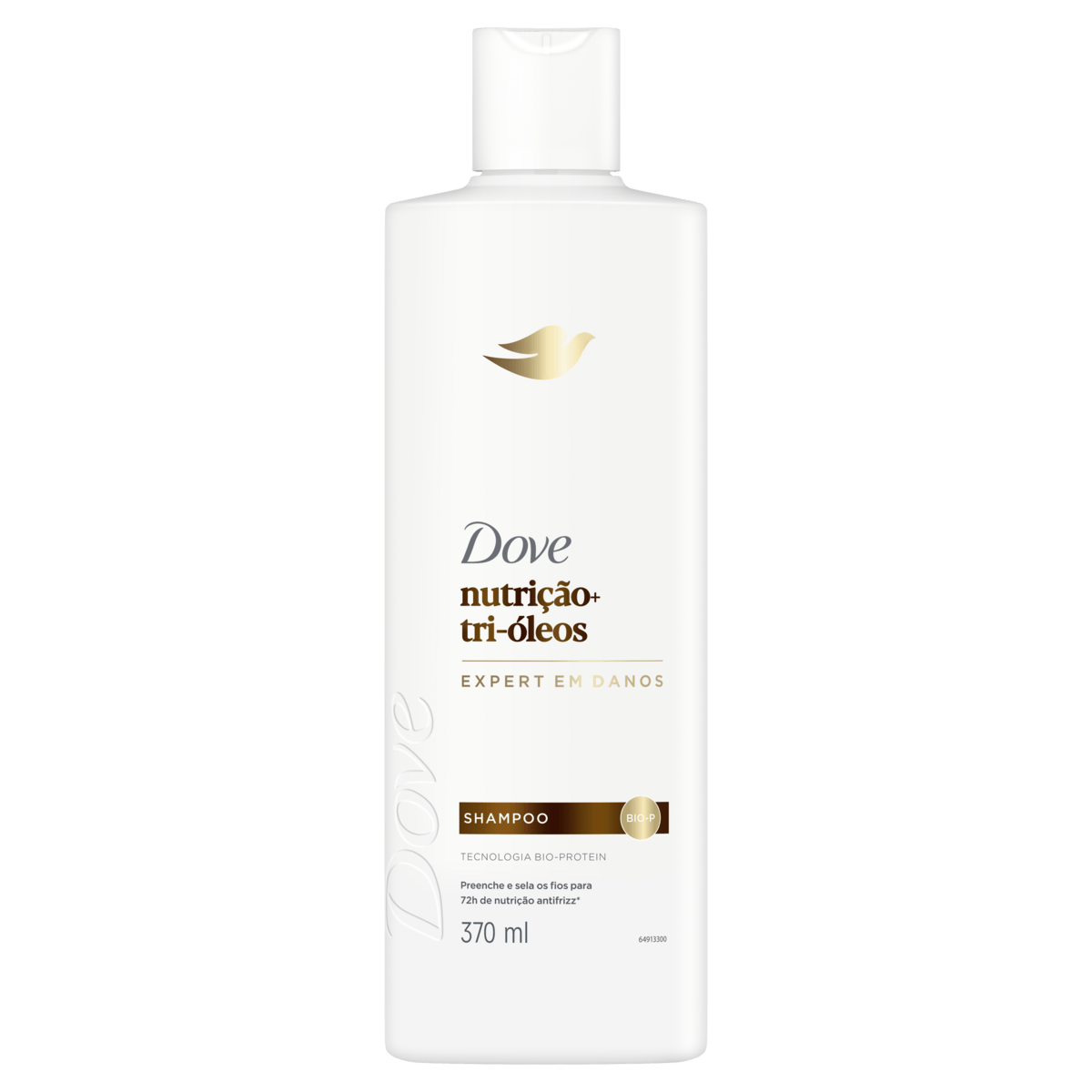 Shampoo Nutrição Intensa 370ml Dove Tri-Óleos Antifrizz Vegano Cabelos Secos