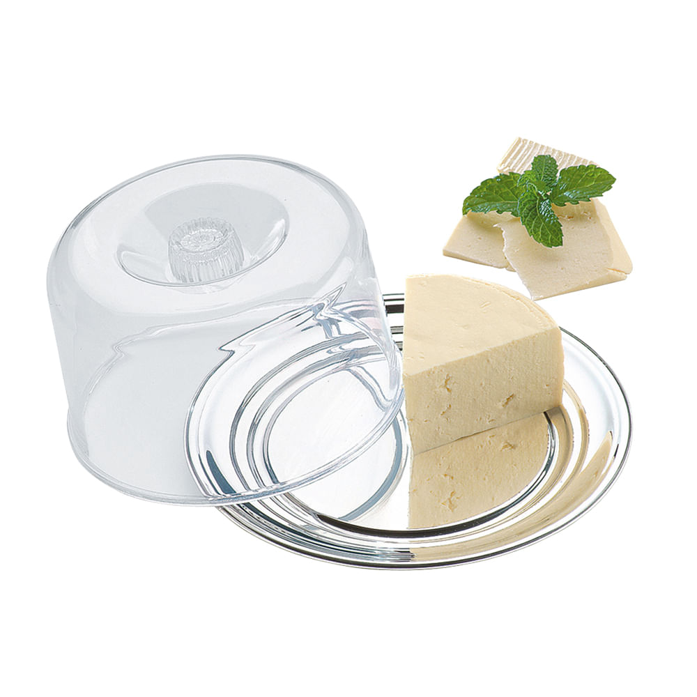 Conjunto para Queijo Inox 16,5cm Brinox Petúnia com Cúpula