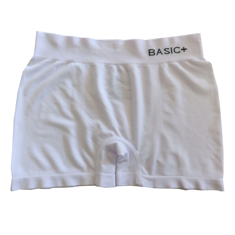 Cueca Boxer Masculina Basic+ Poliéster Branca P