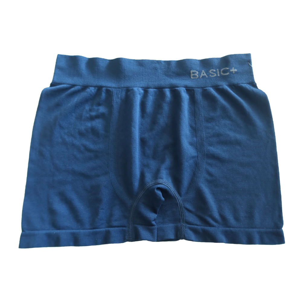 Cueca Boxer Masculina Basic+ Poliéster Azul Marinho G