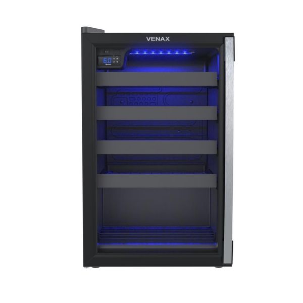 Adega Venax Piubella 24 Garrafas Porta Invertida Preto - 220V