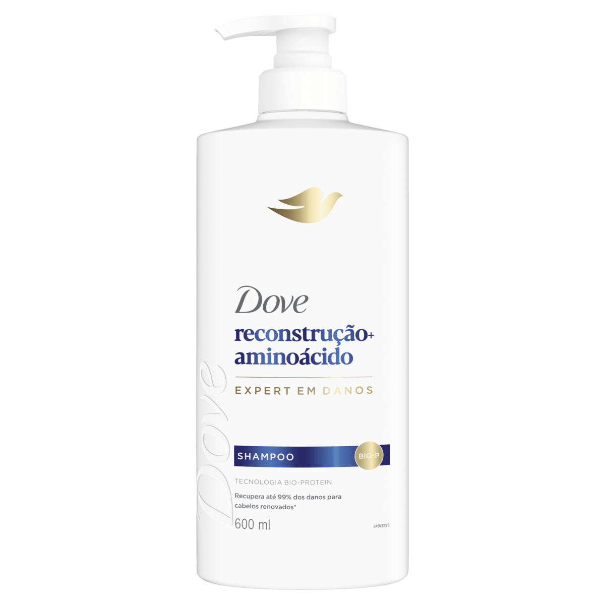 Shampoo Reconstrução com Aminoácido 600ml Dove para Cabelos Danificados e Ressecados