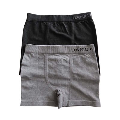 Kit 2 Cuecas Boxer Infantil Basic+ Poliéster Preta e Mescla