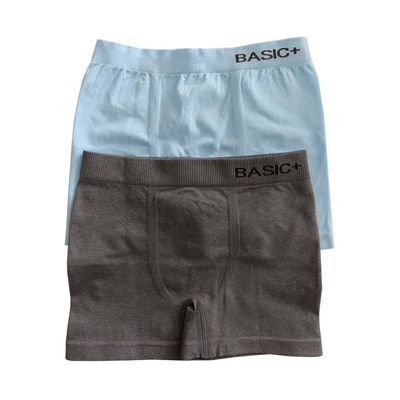 Kit Cuecas Boxer Infantil Basic+ Poliéster Mescla e Azul Claro