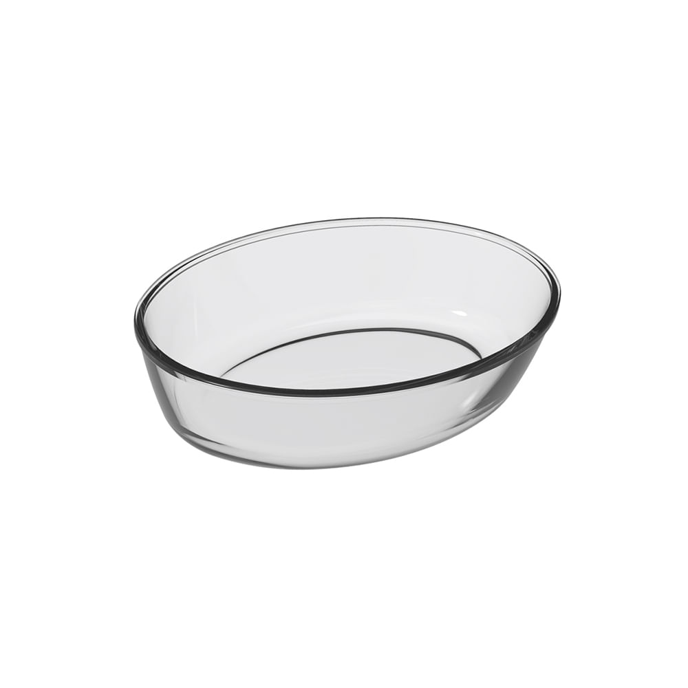 Assadeira Vidro Temperado 1L Nadir Figueiredo Marinex Oval Branca