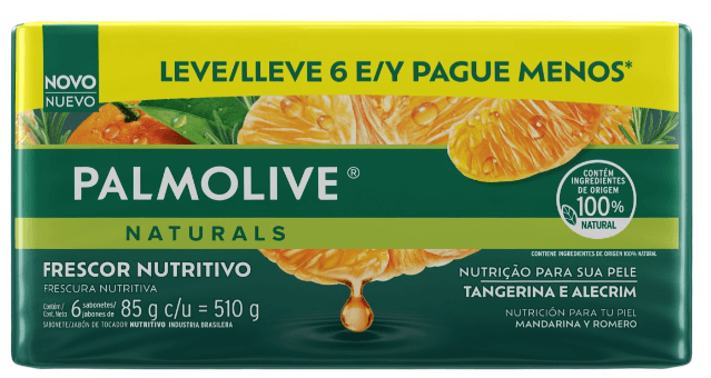 Kit Sabonete em Barra Palmolive Naturals Tangerina e Alecrim 6 Unidades 85g