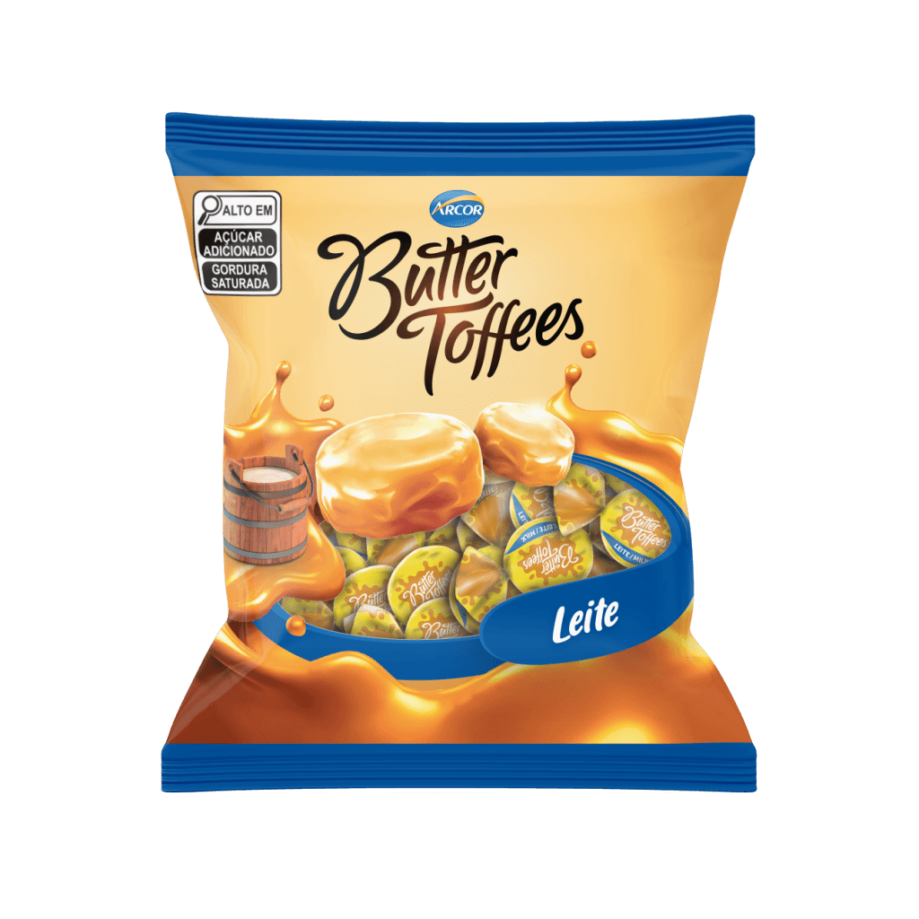 Bala Butter Toffees Leite Arcor 90g Caramelo Macio