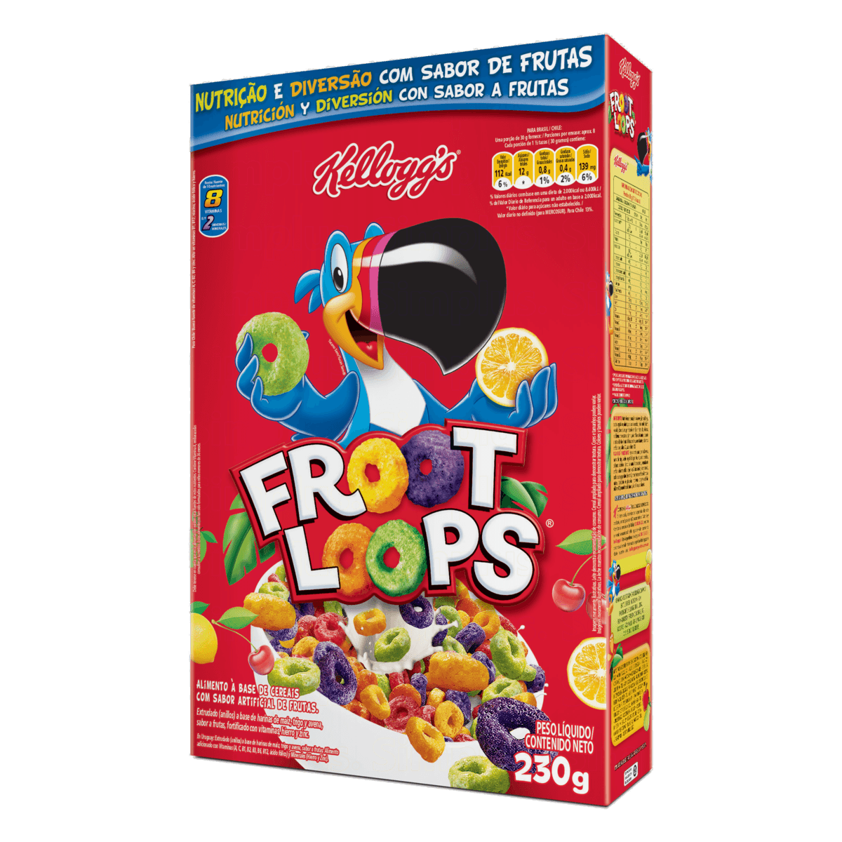 Cereal Matinal Frutas Froot Loops Kellogg's 230g Vitaminado