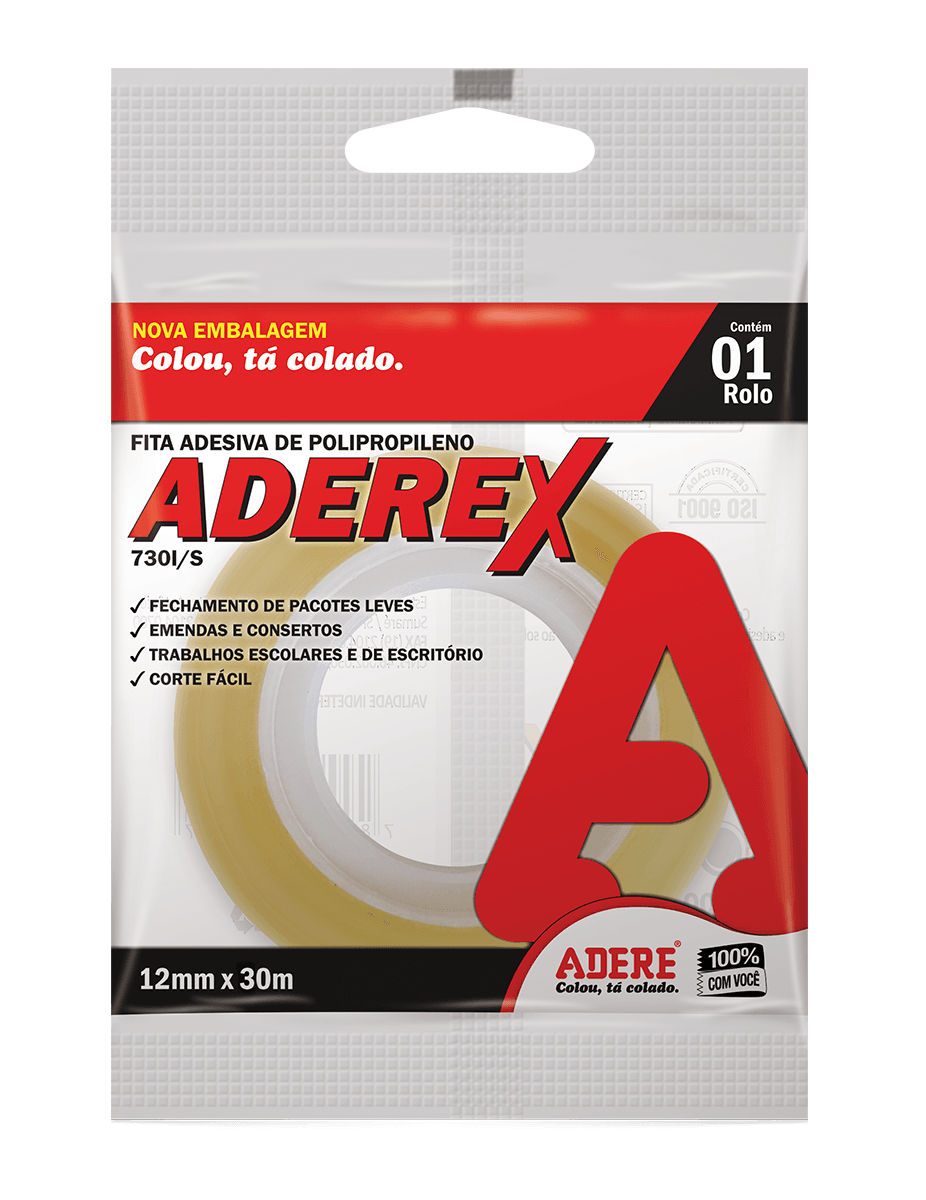 Fita Adesiva Aderex Mel 12mm x 10m Adere Corte Fácil