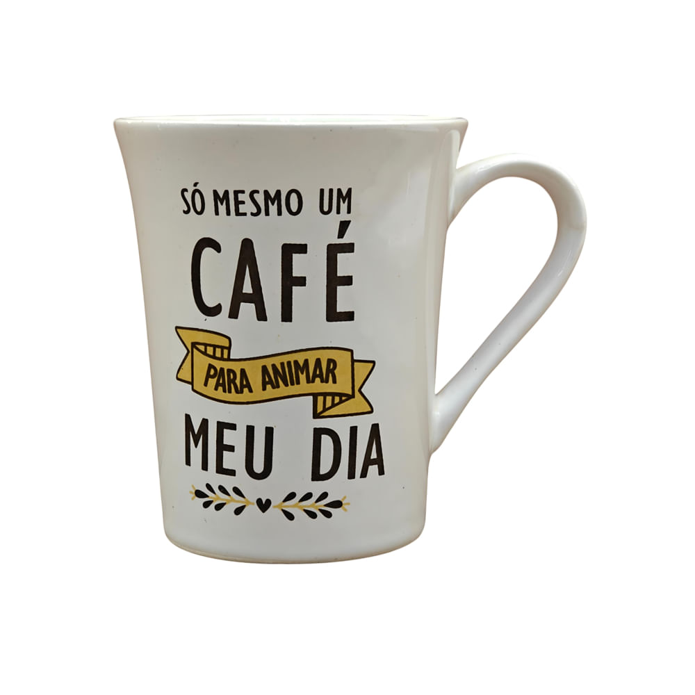 Caneca Cerâmica 330ml Casual Home Frases Sortidas Café e Chá