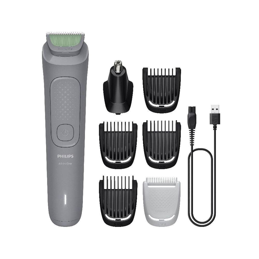Aparador de Pelos Philips Multigroom 7 em 1 Cinza Bivolt MG3911/15 Lâminas Autoafiáveis Lavável
